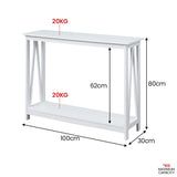 Sarantino Grace A-Frame Console Table in White