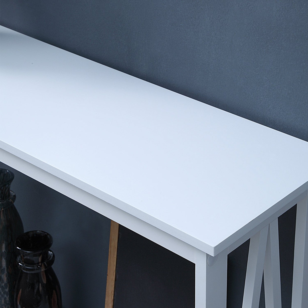 Sarantino Grace A-Frame Console Table in White