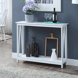 Sarantino Grace A-Frame Console Table in White - Low Angle