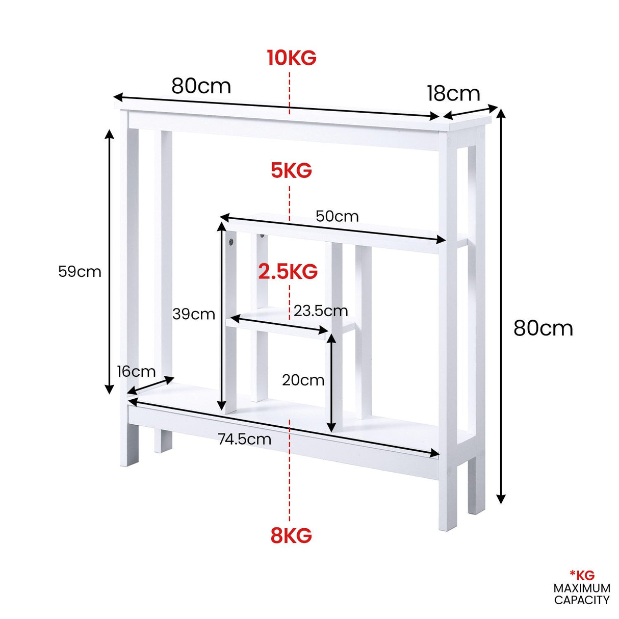 Sarantino Julian Console Table in White