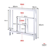 Sarantino Julian Console Table in White - Side View