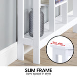 Sarantino Julian Console Table in White - Close-Up Angle