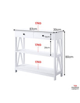 Sarantino Ezra Console Table in White
