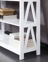 Sarantino Ezra Console Table in White - Rear View