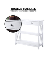 Sarantino Ezra Console Table in White