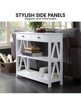 Sarantino Ezra Console Table in White - Extra Image