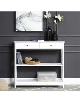Sarantino Ezra Console Table in White - Extra Image