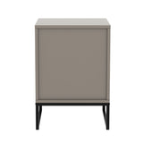 Sarantino Elton Fluted Bedside Table - Grey - 45-Degree Angle