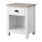 Sarantino Thea Bedside Table - White/Natural