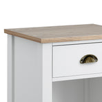 Sarantino Thea Bedside Table - White/Natural