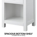Sarantino Thea Bedside Table - White/Natural