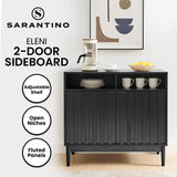 Sarantino Eleni 2-Door Sideboard - Black - Side View