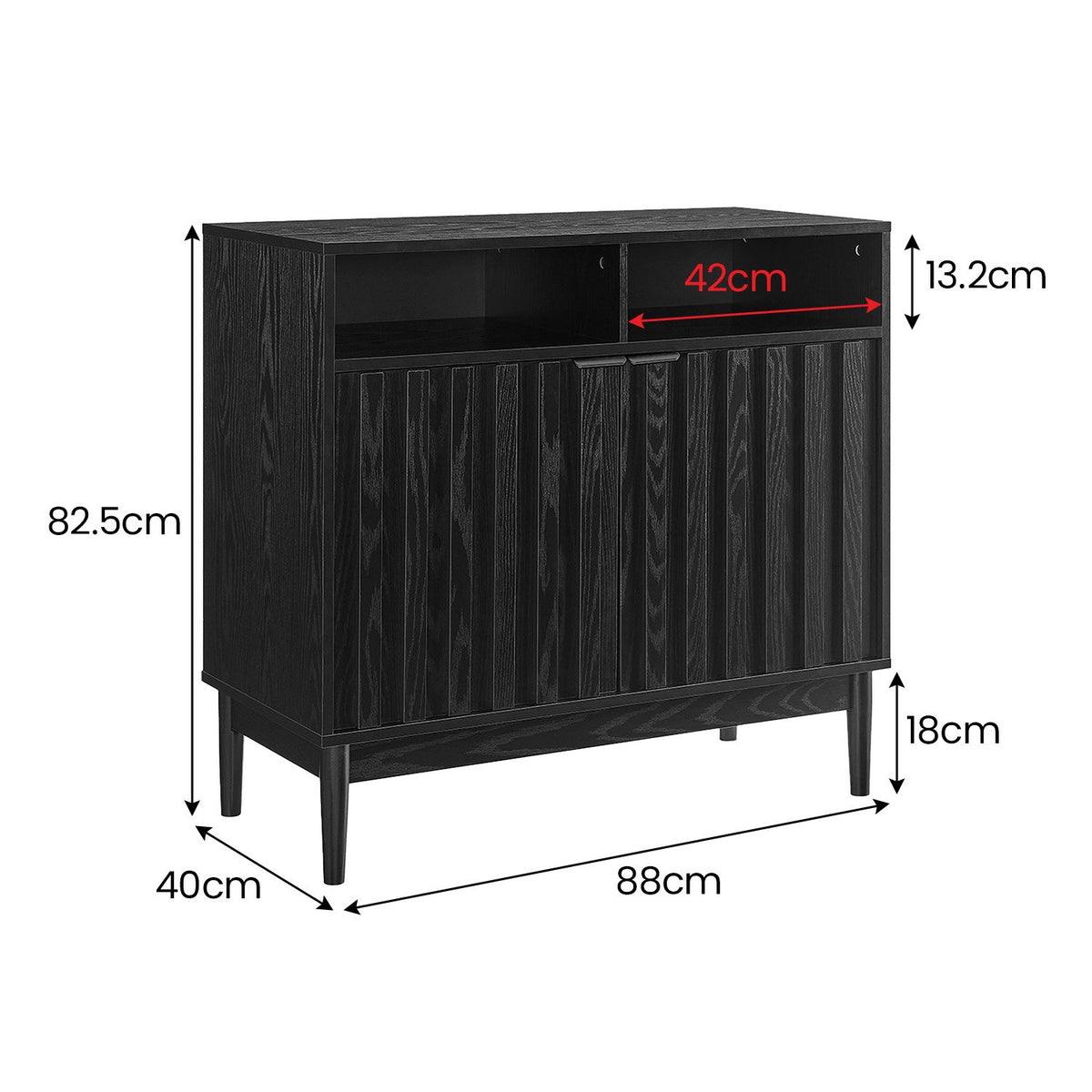 Sarantino Eleni 2-Door Sideboard - Black