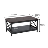Sarantino Irene Black Cross Coffee Table