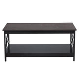 Sarantino Irene Black Cross Coffee Table - Side View