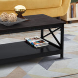 Sarantino Irene Black Cross Coffee Table - Rear View