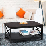 Sarantino Irene Black Cross Coffee Table - Extra Image