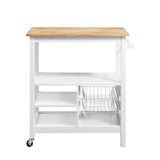 Sarantino Carina Wooden Kitchen Cart Microwave Stand