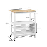 Sarantino Carina Wooden Kitchen Cart Microwave Stand