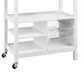 Sarantino Carina Wooden Kitchen Cart Microwave Stand