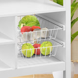Sarantino Carina Wooden Kitchen Cart Microwave Stand - Rear View