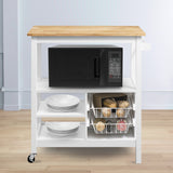 Sarantino Carina Wooden Kitchen Cart Microwave Stand