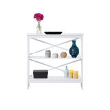 Sarantino Faustine Thin Cross Console Table - Rear View