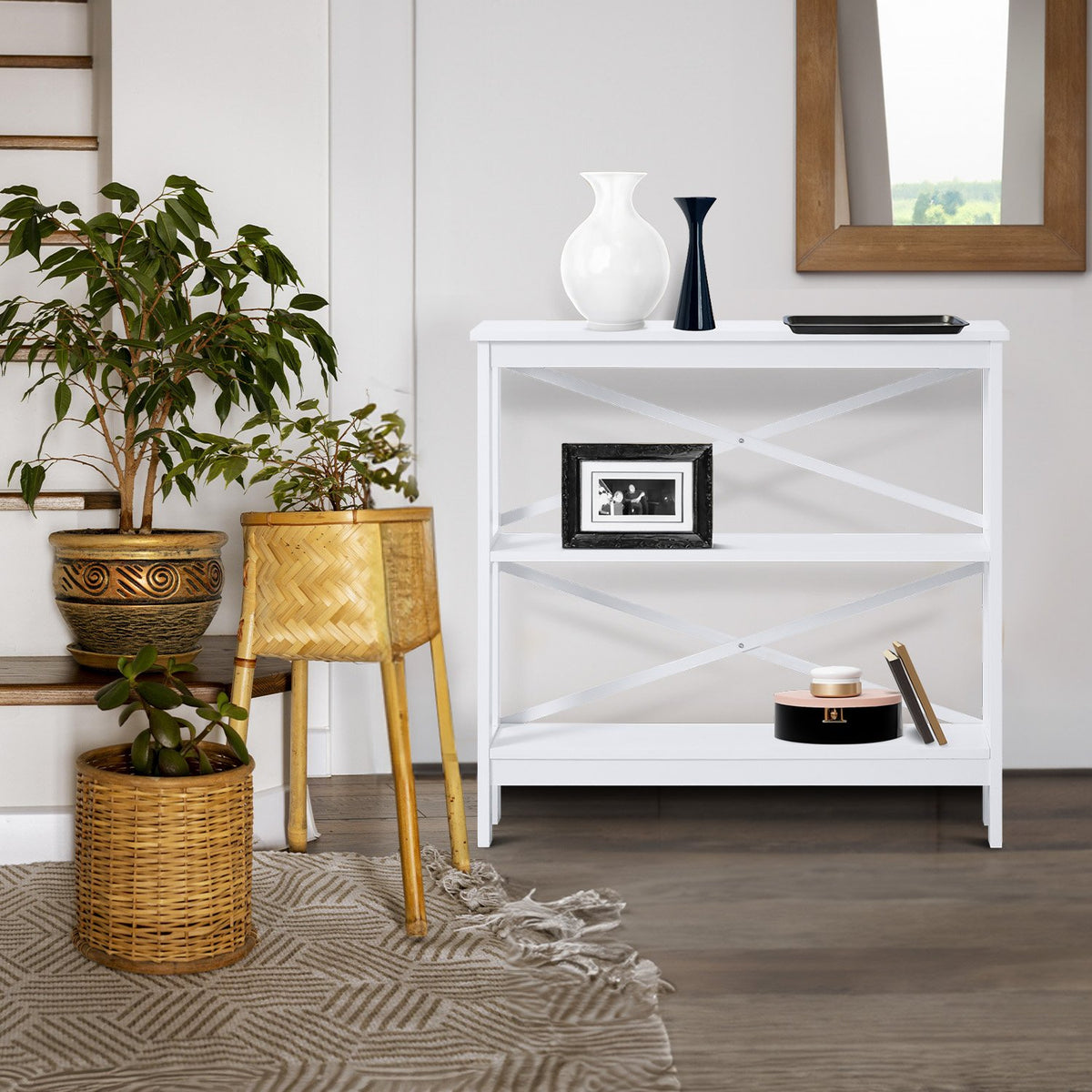 Sarantino Faustine Thin Cross Console Table