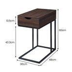 Sarantino C-Shaped Drawer Side Table
