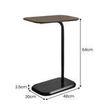 Sarantino Beveled Edge C-Shaped Side Table - Oak - Front View