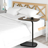 Sarantino Beveled Edge C-Shaped Side Table - Oak - Extra Image