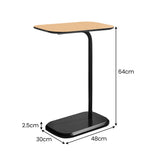 Sarantino Beveled Edge C-Shaped Side Table - Light Oak - Front View