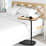 Sarantino Beveled Edge C-Shaped Side Table - Light Oak - Extra Image