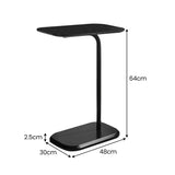 Sarantino Beveled Edge C-Shaped Side Table - Black - Front View