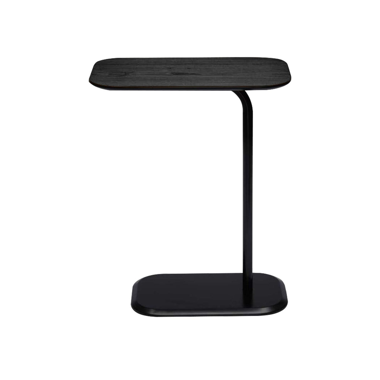 Sarantino Beveled Edge C-Shaped Side Table - Black