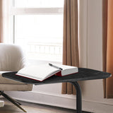 Sarantino Beveled Edge C-Shaped Side Table - Black - Low Angle