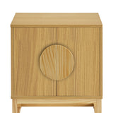 Sarantino Luca Bedside Table Split Door Night Stand - Natural - Extra Image