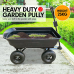Garden Dump Cart Dumper Wagon Carrier Wheel Barrow 125L
