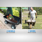Garden Dump Cart Dumper Wagon Carrier Wheel Barrow 125L