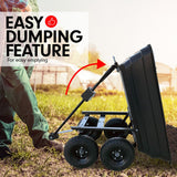 Garden Dump Cart Dumper Wagon Carrier Wheel Barrow  125L - Rear View