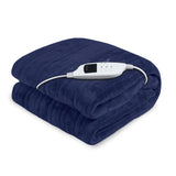 Laura Hill Heated Electric Blanket Coral Warm Fleece Winter Blue - Extra Image
