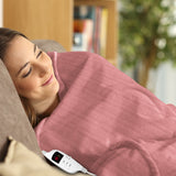 Laura Hill Heated Electric Blanket Throw Rug Coral Warm Fleece Pink - Extra Image
