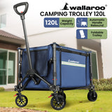 Wallaroo Collapsible 120L Blue Camping Trolley Steel Picnic Shopping Cart - Extra Image