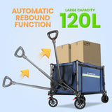 Wallaroo Collapsible 120L Blue Camping Trolley Steel Picnic Shopping Cart - Extra Image