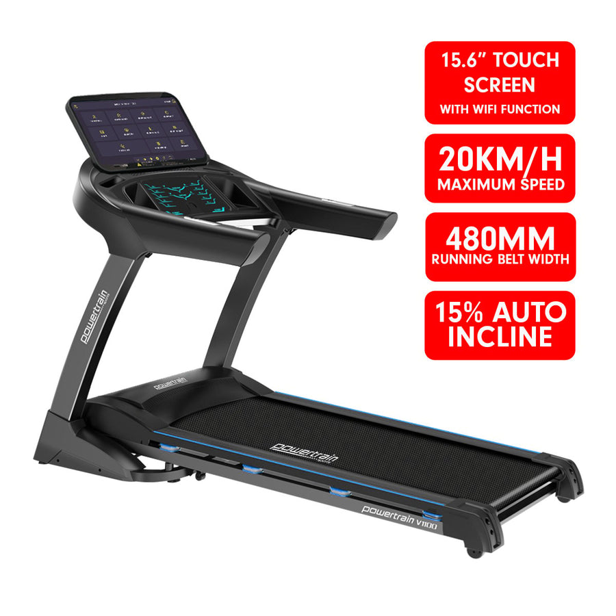 Powertrain V1100 Treadmill with Wifi Touch Screen & Incline, image 15