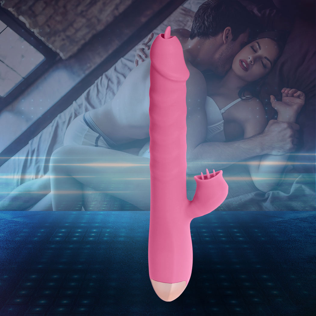 Urway Rabbit Vibrator Licking Tongue Pink-2006733046639890438