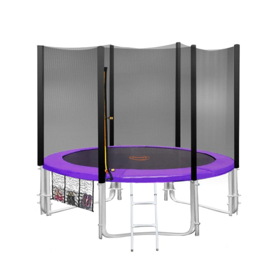 Kahuna 8 ft Round Trampoline Free Safety Net Pad Tidy - Purple