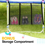 Kahuna Blizzard 8 ft Trampoline Blue with Basketball Set - Close-Up Angle