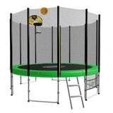 Kahuna Blizzard 8 ft Trampoline Green with Basketball Set