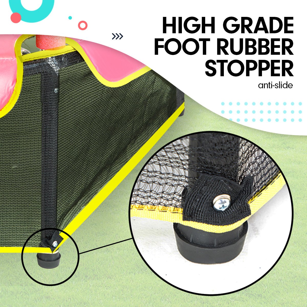 Kahuna Mini 4.5 ft Trampoline Blue Pink